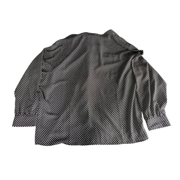 Karen Scott Polkadot Blouse Women Sz 3XL Long Sleeve Plus Size Everyday Workwear - Picture 5 of 5